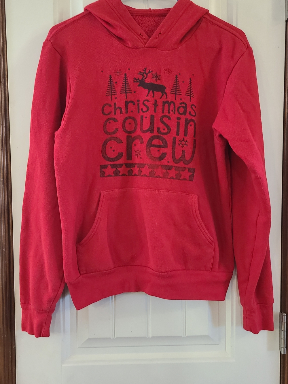 Red Holiday "Christmas Cousin Crew" Sweater Hoodie Size M